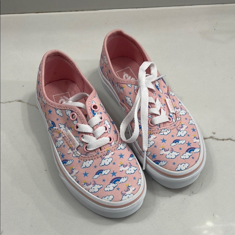 Vans Pink and White Sneakers with Classic Waffle Sole
